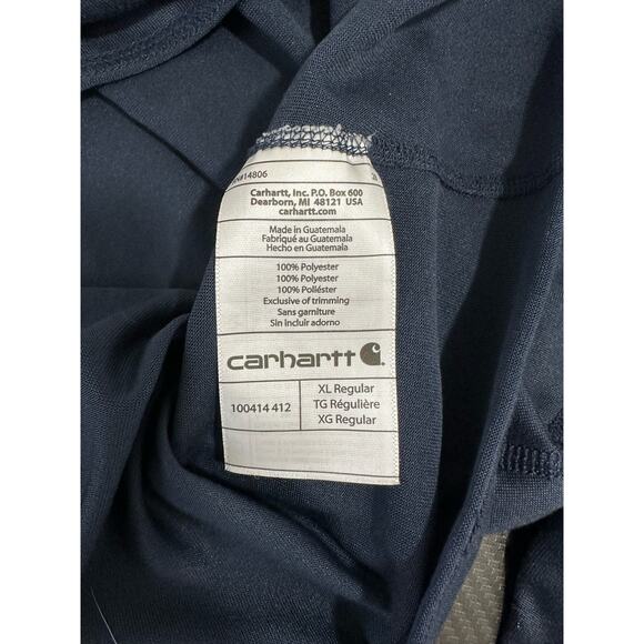 Carhartt Force 1/4 Zip Shirt Long Sleeve Navy Size XL Regular 100414 - Picture 3 of 9